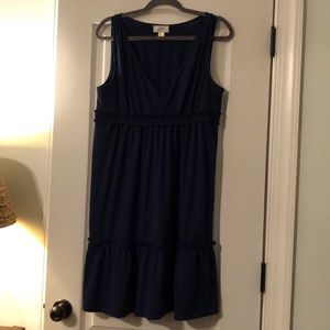 Navy ruffle LOFT casual dress